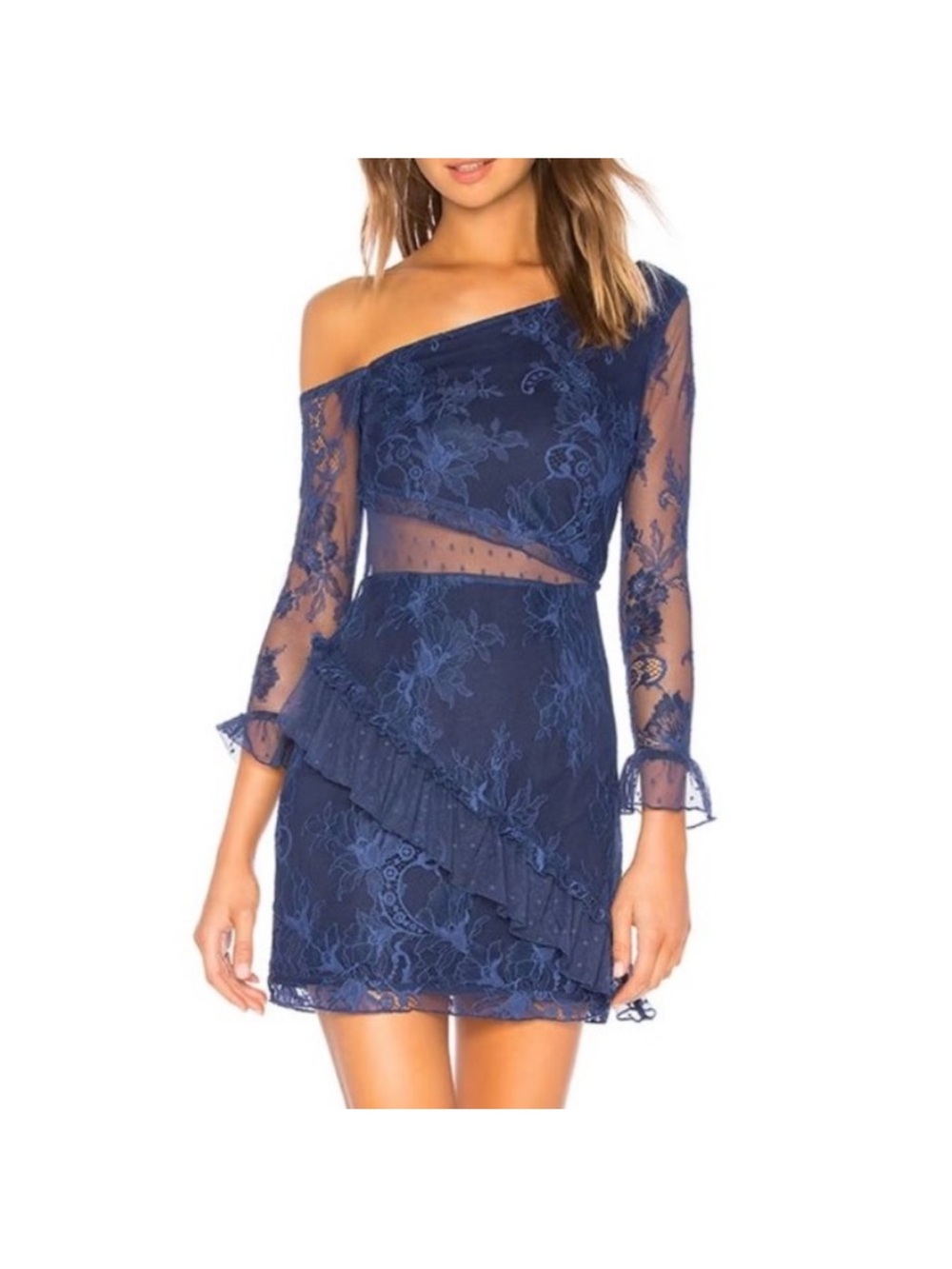 NWT Lovers + Friends Oriana Navy Lace Dress